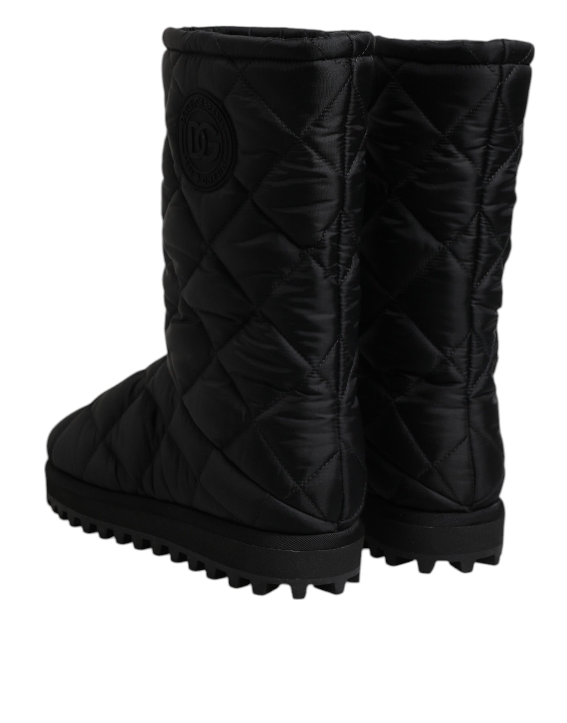 Dolce & Gabbana Black Polyester Padded Mid Calf Boots Winter Shoes by Dolce & Gabbana