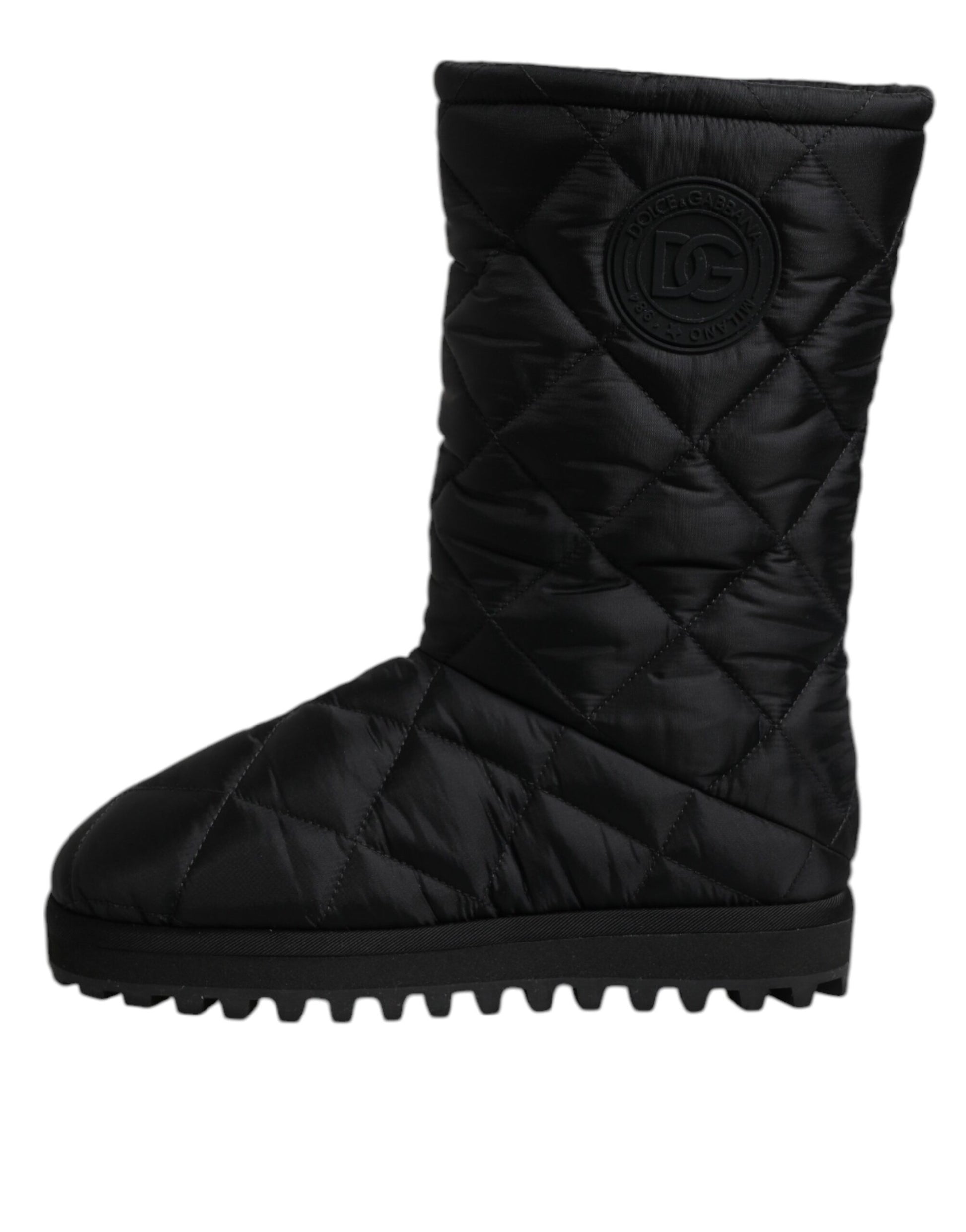 Dolce & Gabbana Black Polyester Padded Mid Calf Boots Winter Shoes by Dolce & Gabbana