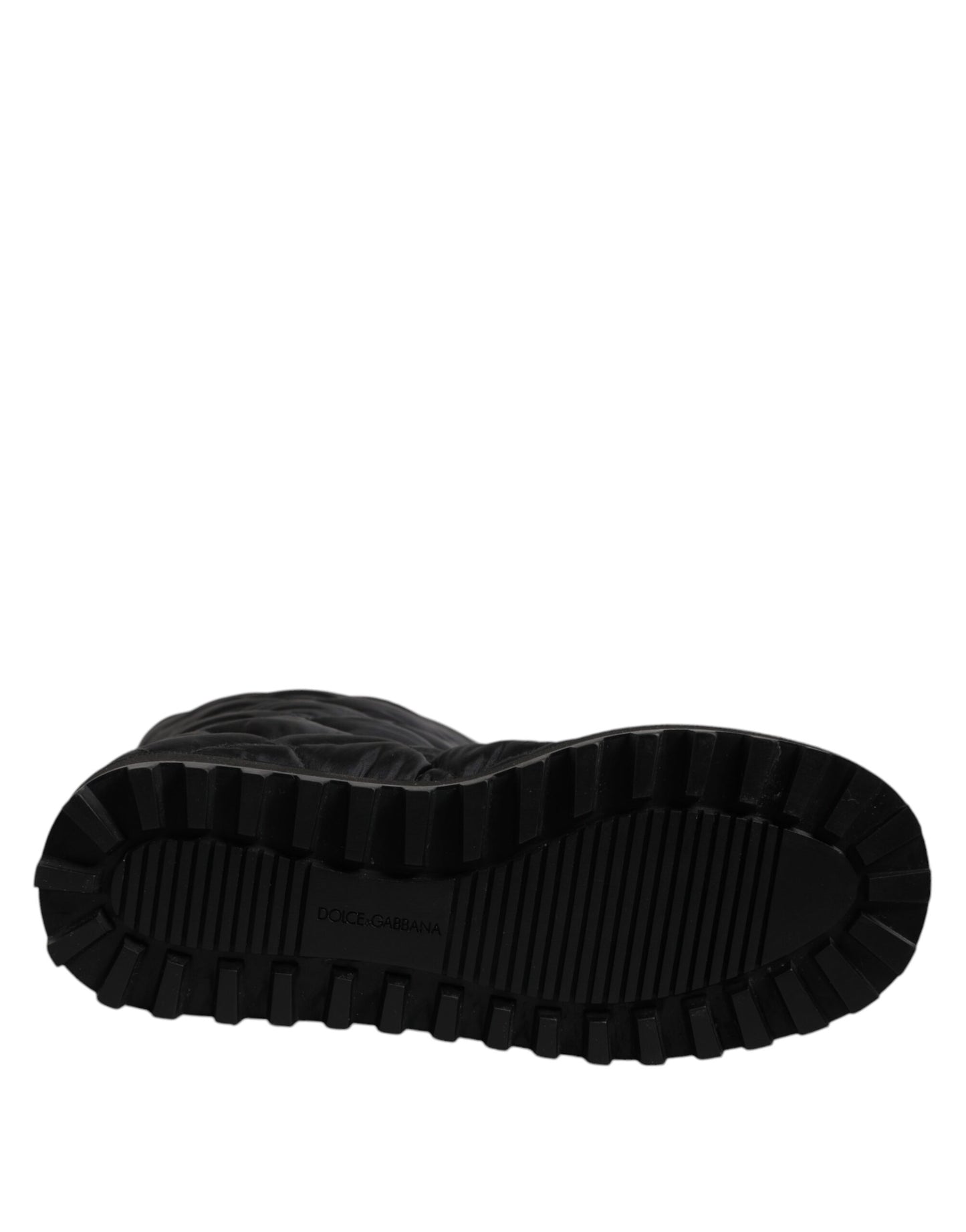 Dolce & Gabbana Black Polyester Padded Mid Calf Boots Winter Shoes by Dolce & Gabbana