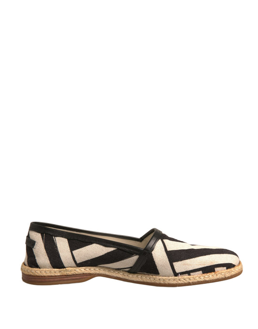 Espadrilles à enfiler Dolce &amp; Gabbana à rayures noires et blanches