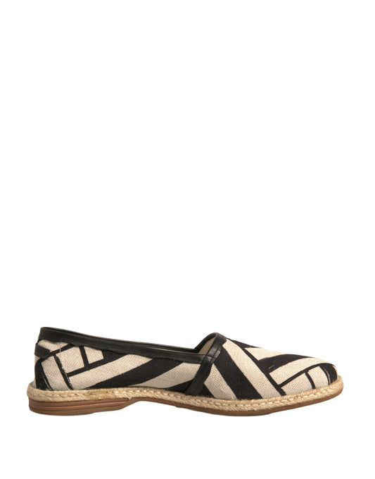 Espadrilles à enfiler Dolce &amp; Gabbana à rayures noires et blanches