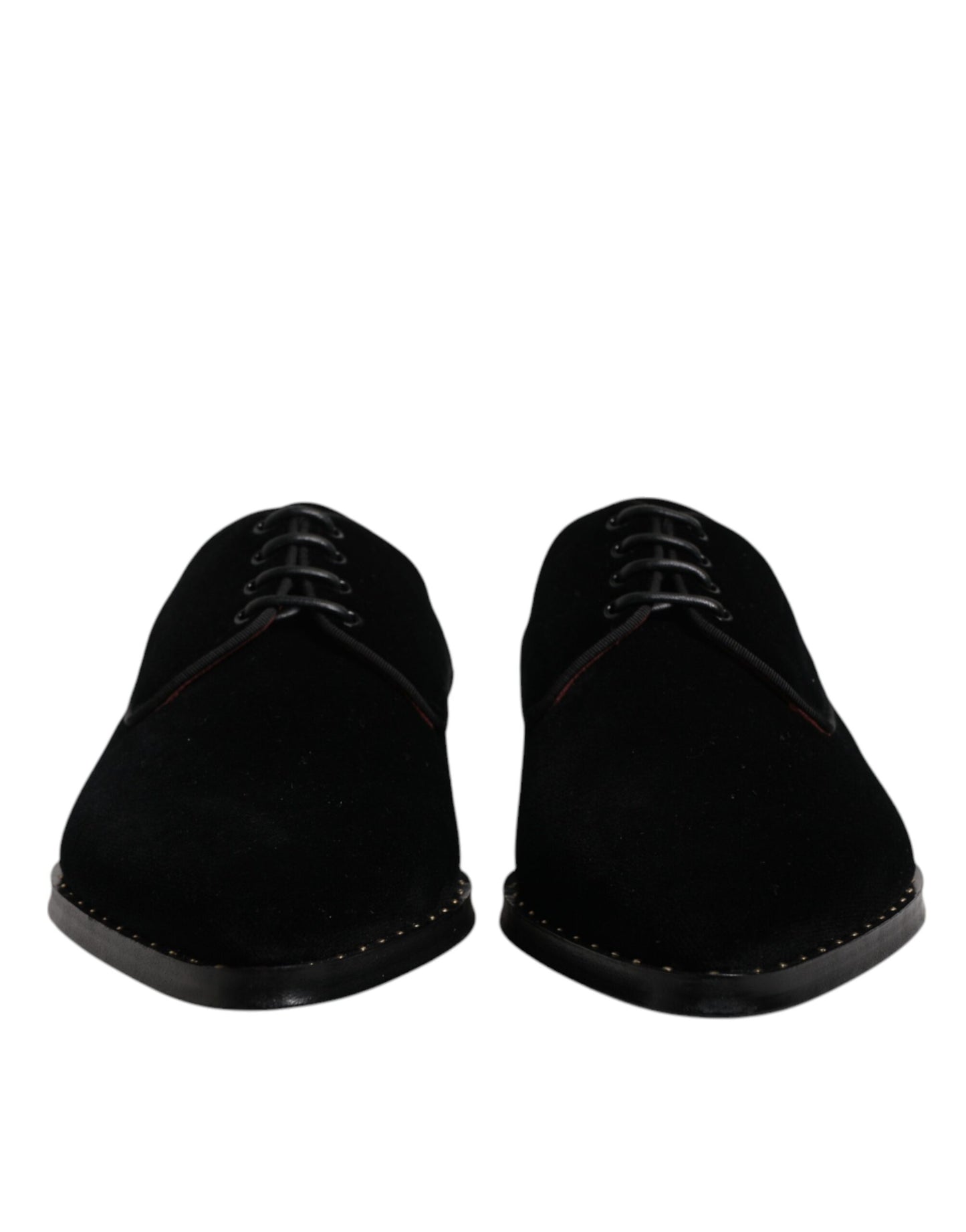Chaussures Derby à lacets en velours et coton noir Dolce &amp; Gabbana