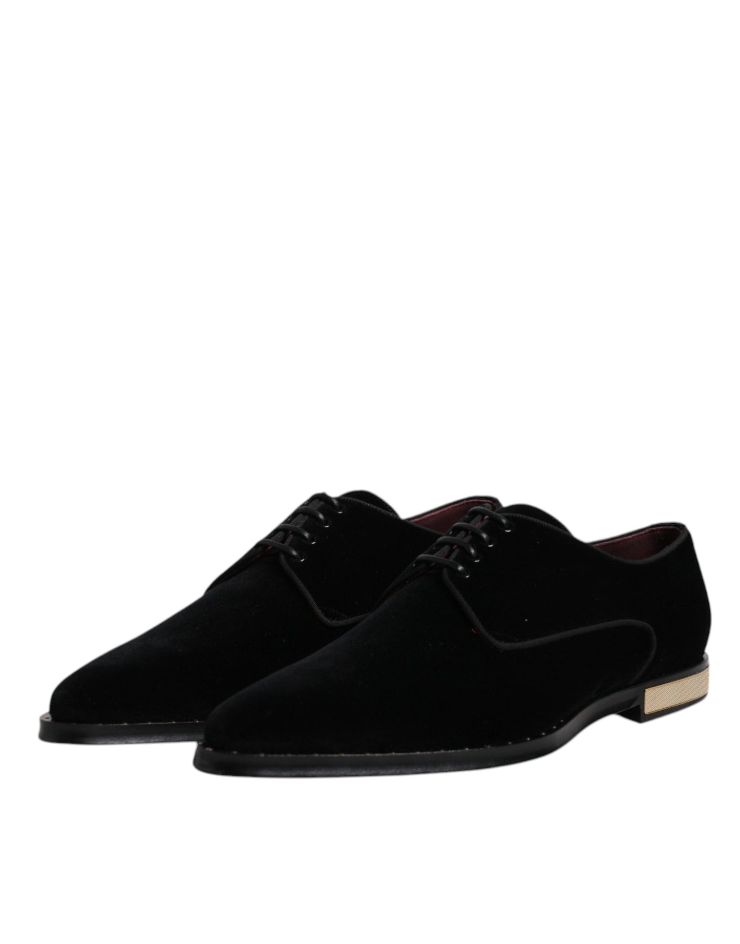 Chaussures Derby à lacets en velours et coton noir Dolce &amp; Gabbana
