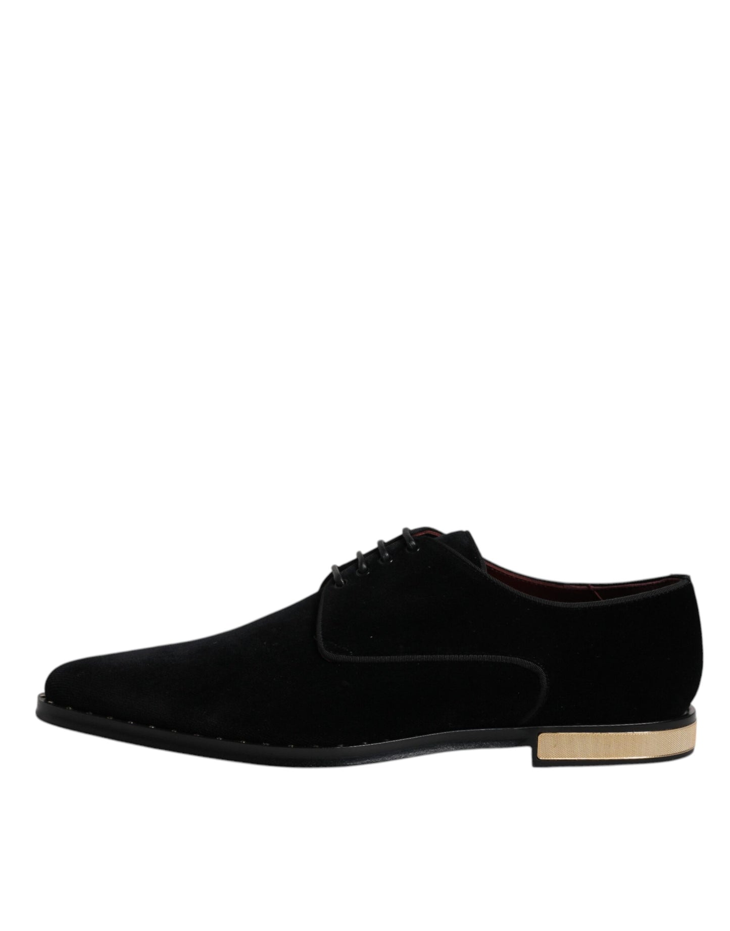 Chaussures Derby à lacets en velours et coton noir Dolce &amp; Gabbana
