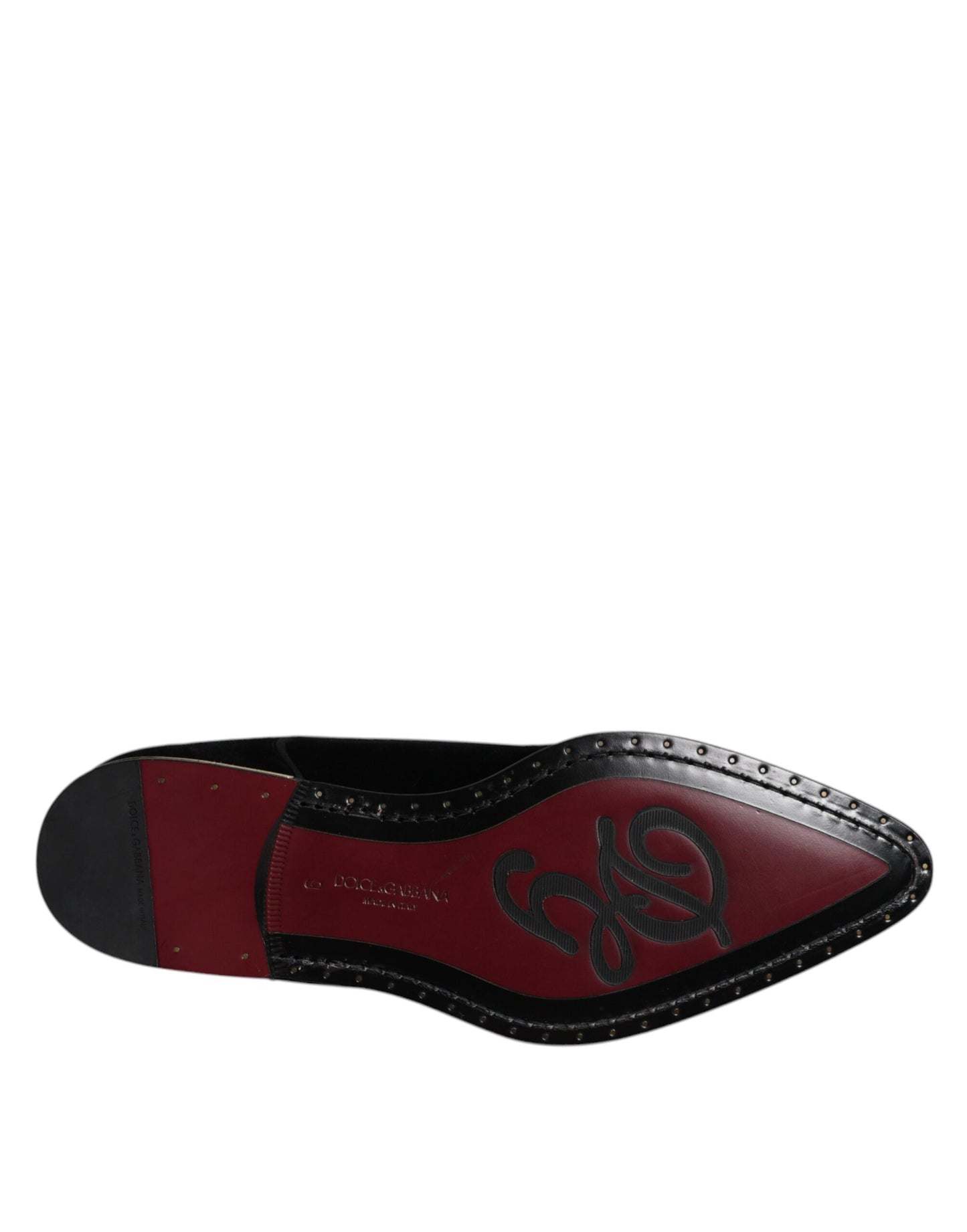 Chaussures Derby à lacets en velours et coton noir Dolce &amp; Gabbana