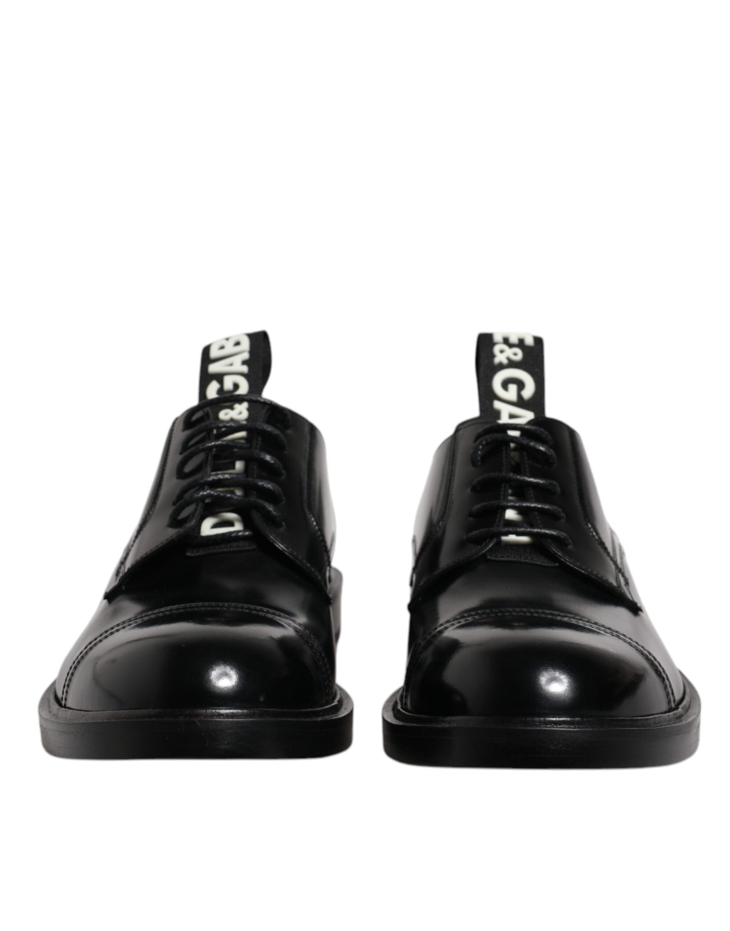 Chaussures habillées à lacets en cuir verni noir Dolce &amp; Gabbana