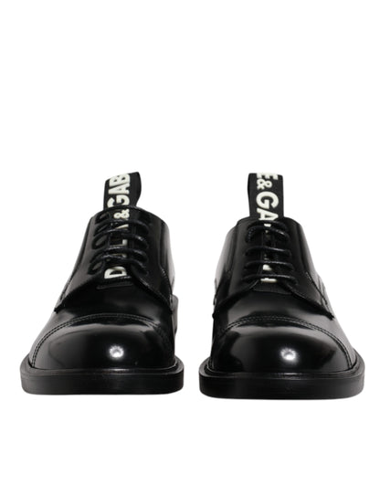 Chaussures habillées à lacets en cuir verni noir Dolce &amp; Gabbana