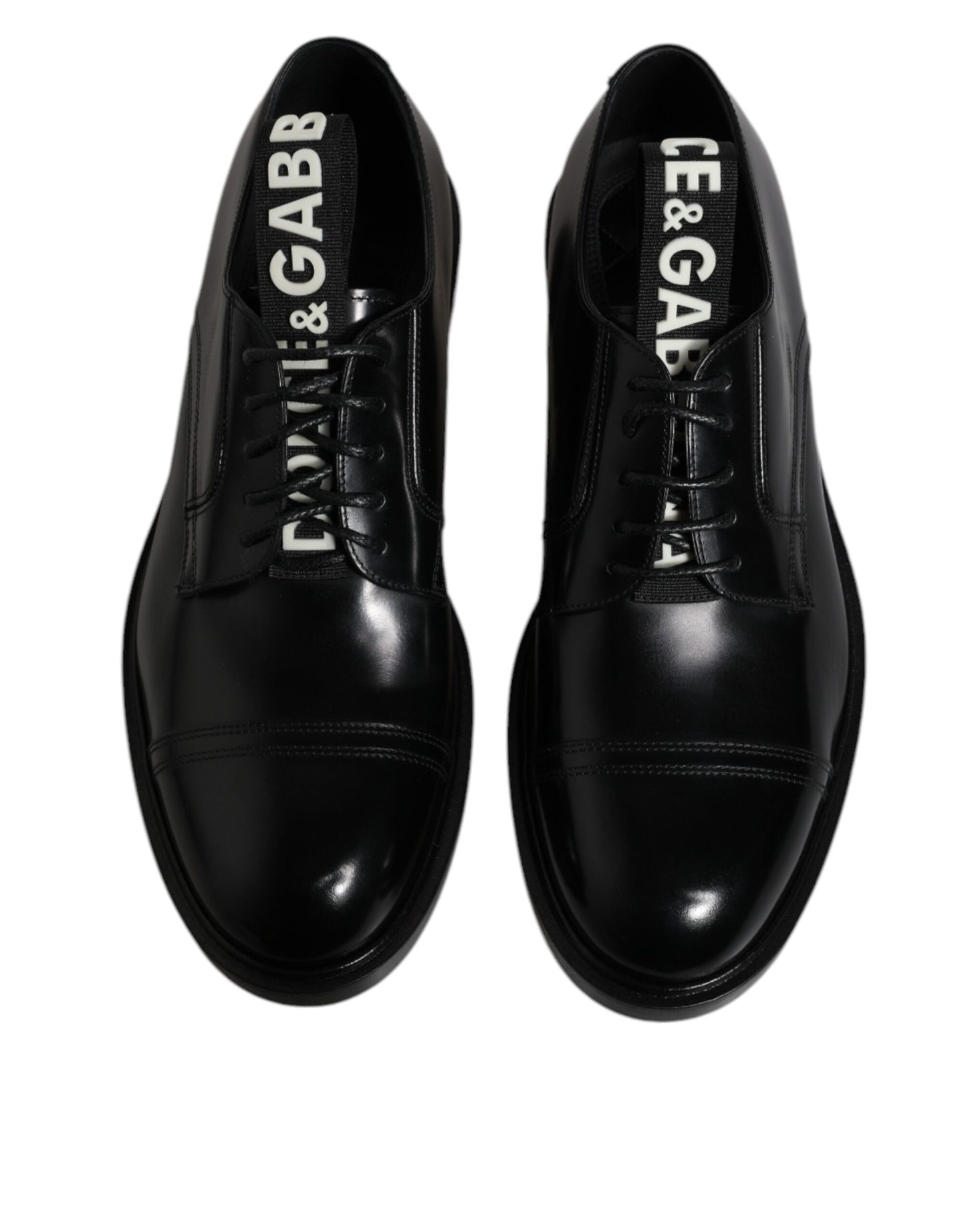 Chaussures habillées à lacets en cuir verni noir Dolce &amp; Gabbana