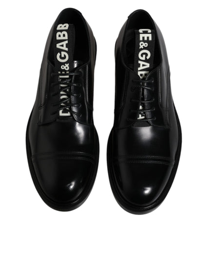 Chaussures habillées à lacets en cuir verni noir Dolce &amp; Gabbana