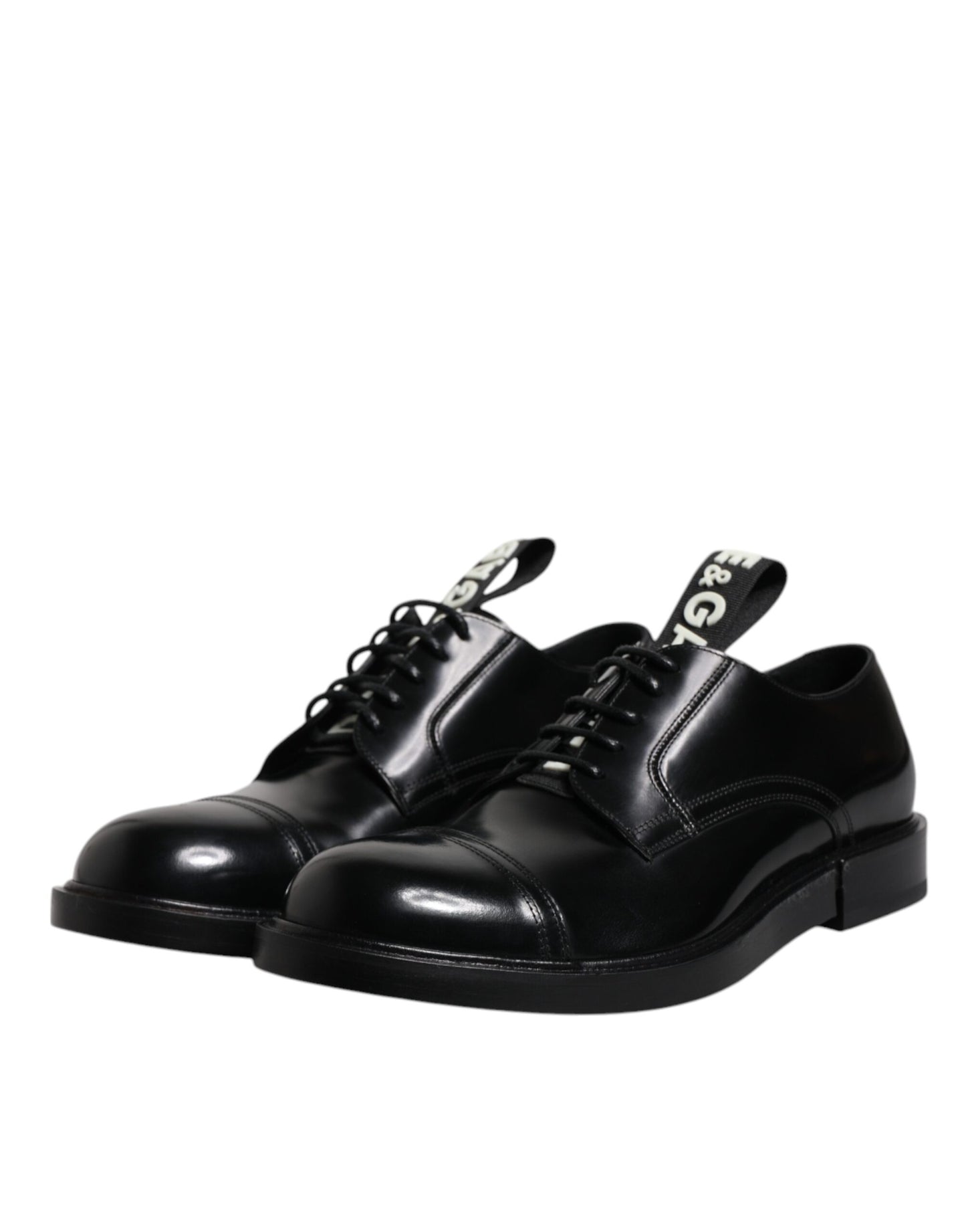 Chaussures habillées à lacets en cuir verni noir Dolce &amp; Gabbana