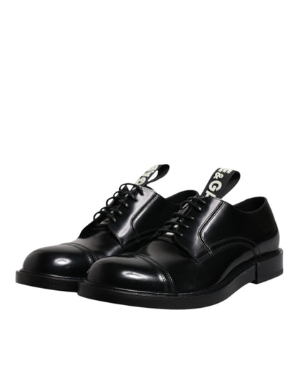 Chaussures habillées à lacets en cuir verni noir Dolce &amp; Gabbana