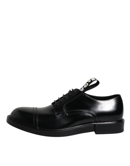 Chaussures habillées à lacets en cuir verni noir Dolce &amp; Gabbana