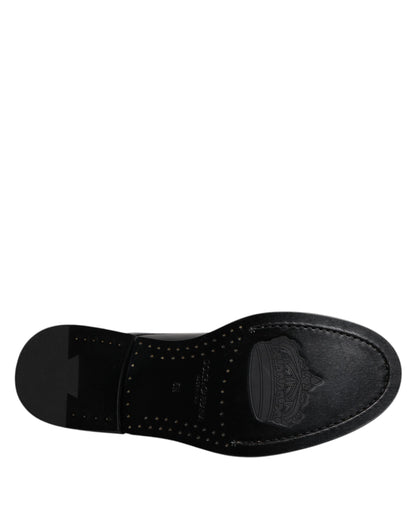 Chaussures habillées à lacets en cuir verni noir Dolce &amp; Gabbana