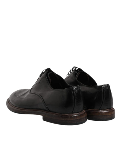 Chaussures Derby habillées à lacets en cuir noir Dolce &amp; Gabbana pour homme