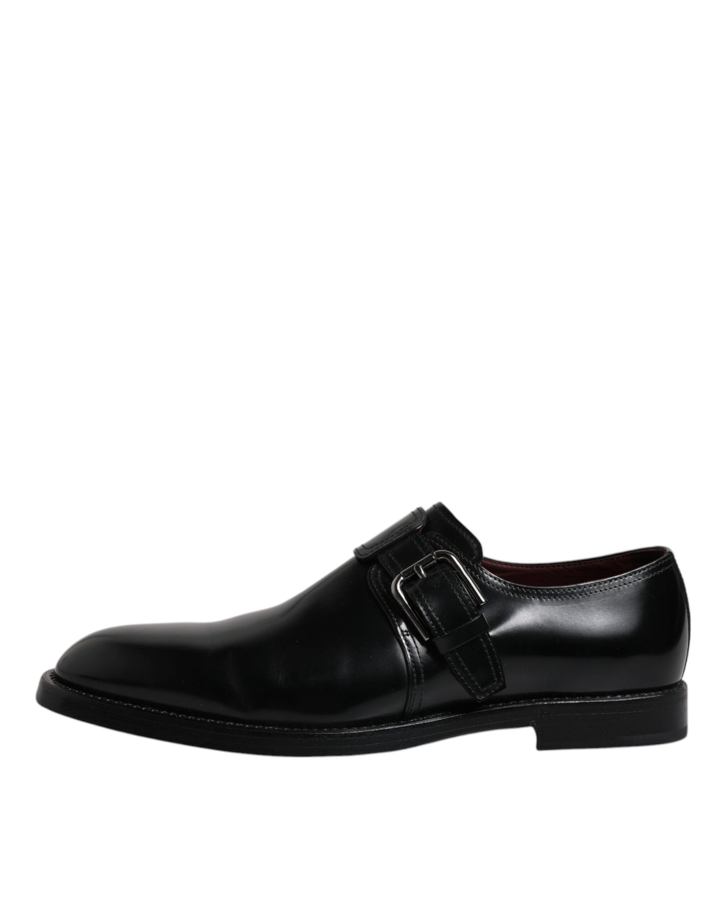 Dolce &amp; Gabbana Black Leather Monk Strap Derby Formal Shoes