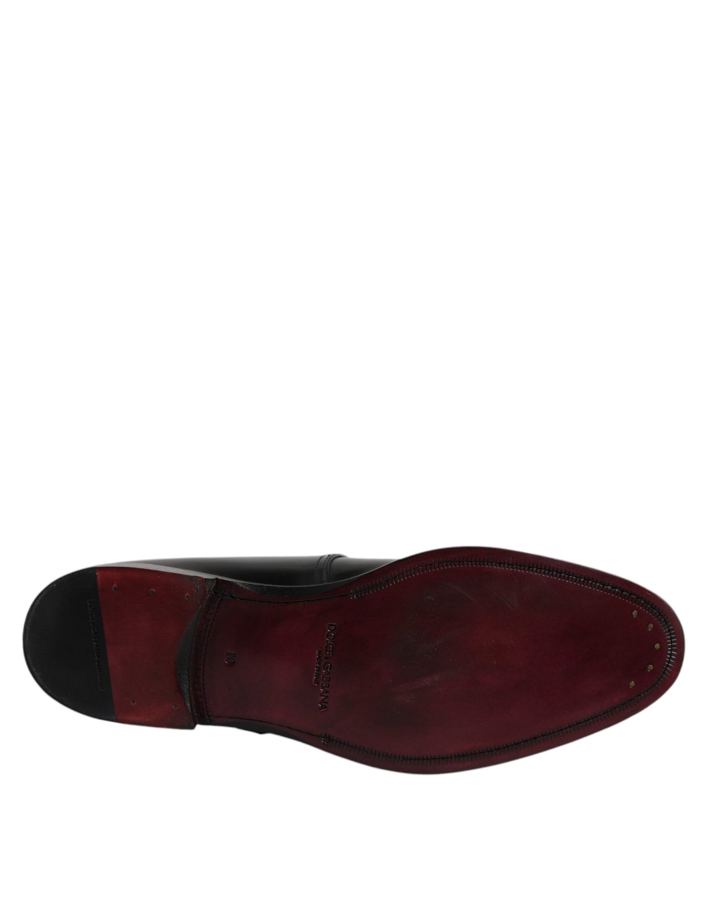 Dolce &amp; Gabbana Black Leather Monk Strap Derby Formal Shoes