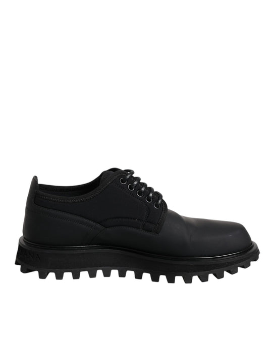 Chaussures de randonnée à lacets en cuir noir Dolce &amp; Gabbana