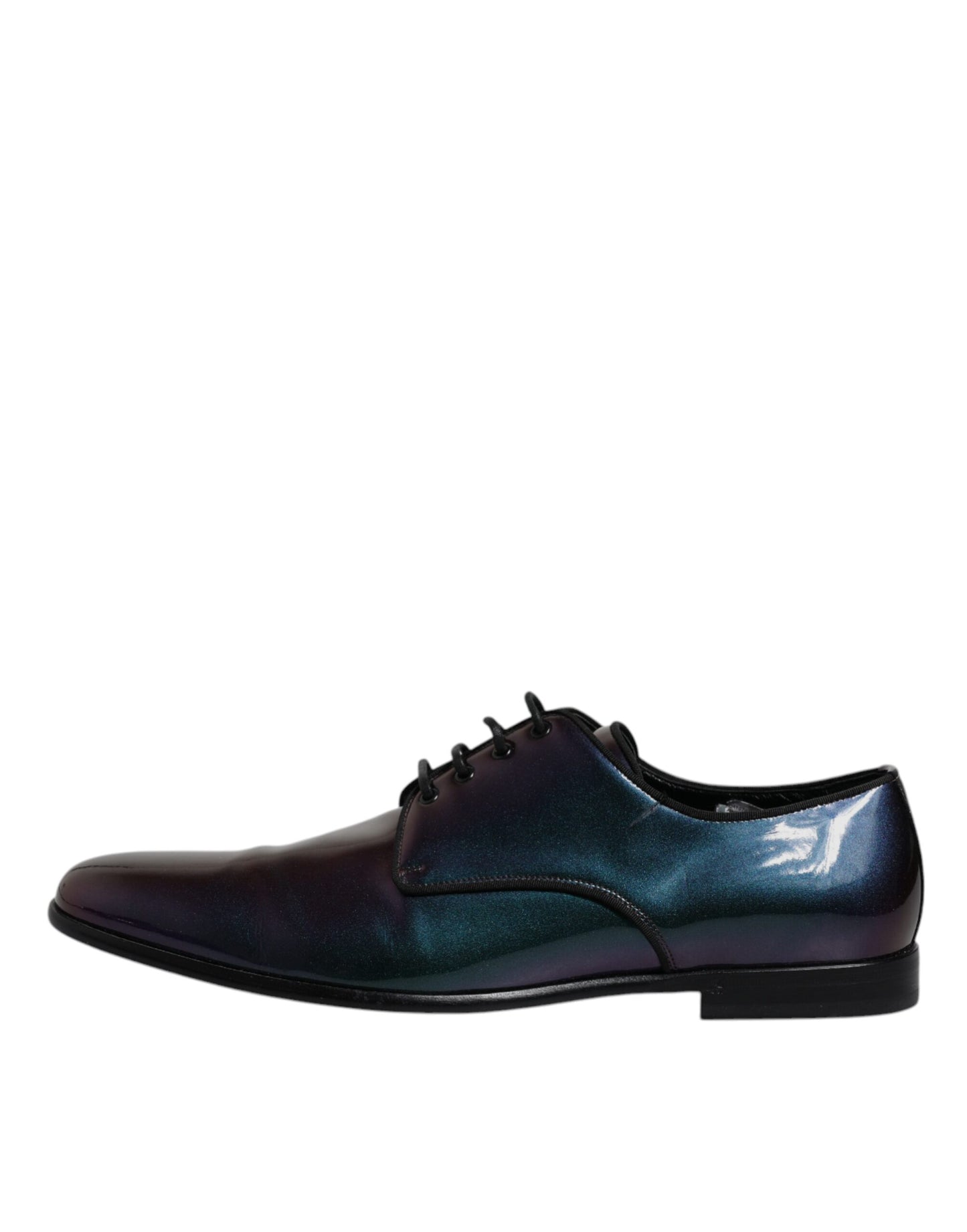 Dolce &amp; Gabbana Multicolor Peacock Patent Leather Derby Men Dress Shoes