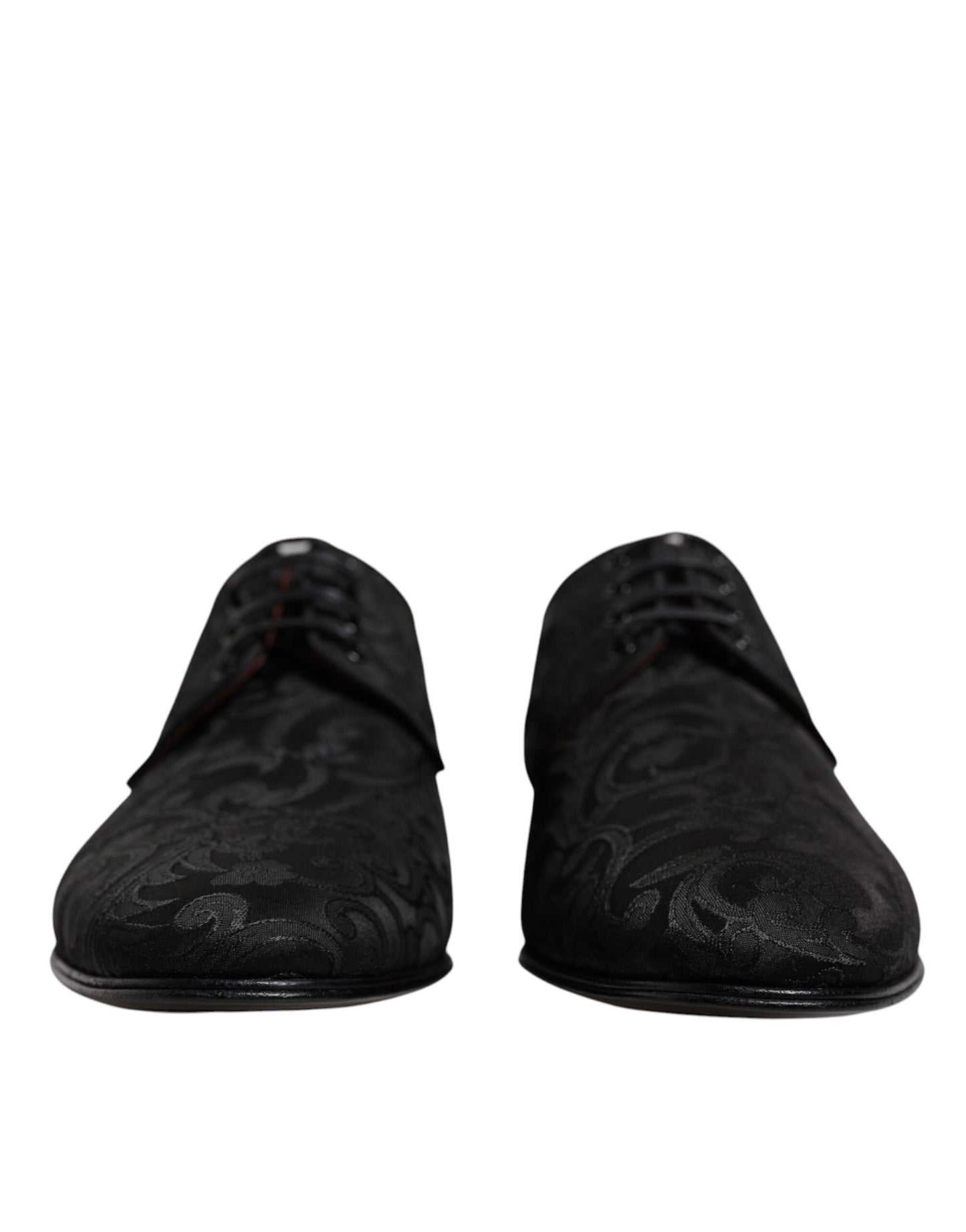 Dolce &amp; Gabbana Black Jacquard Lace Up Derby Dress Shoes