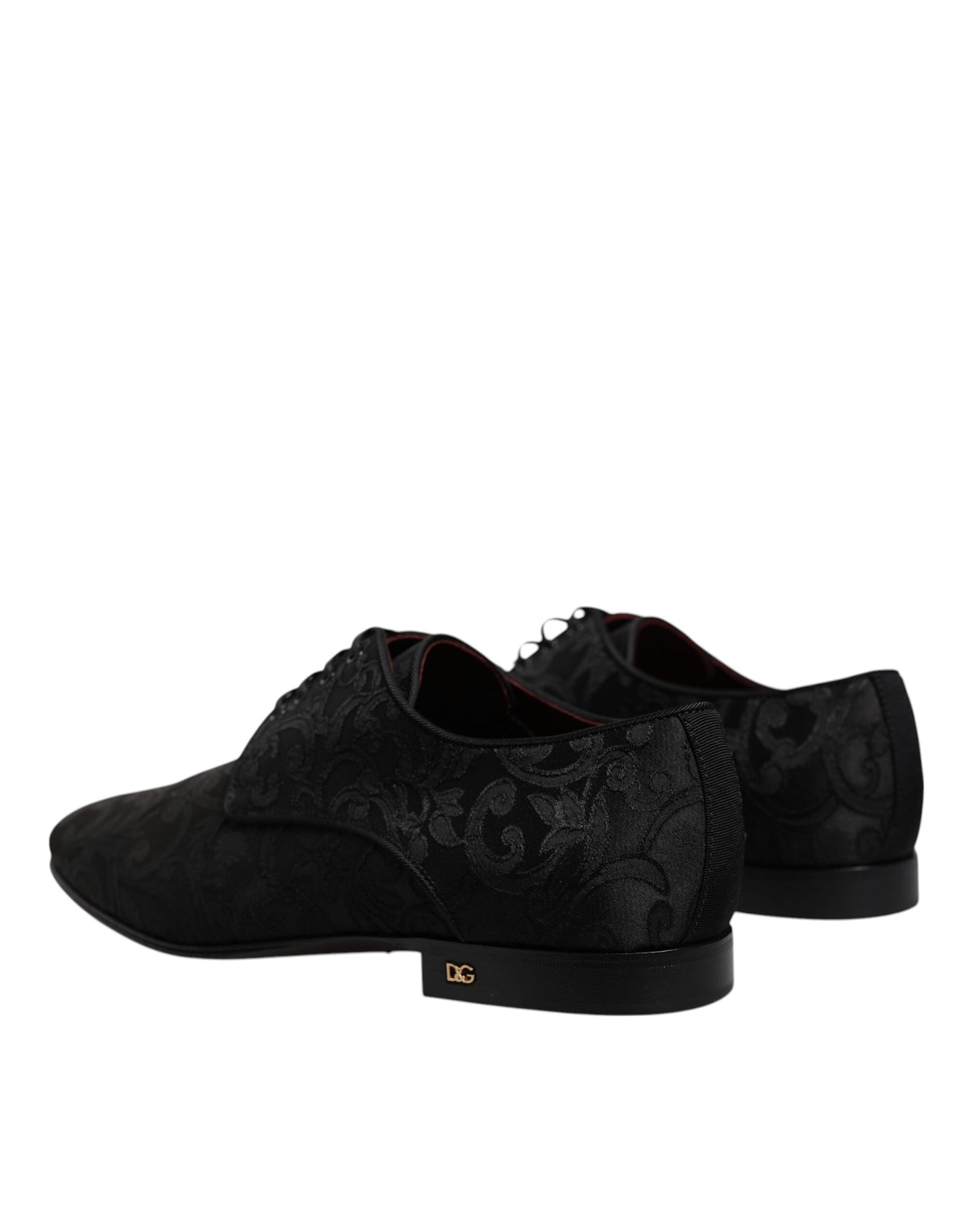 Dolce &amp; Gabbana Black Jacquard Lace Up Derby Dress Shoes