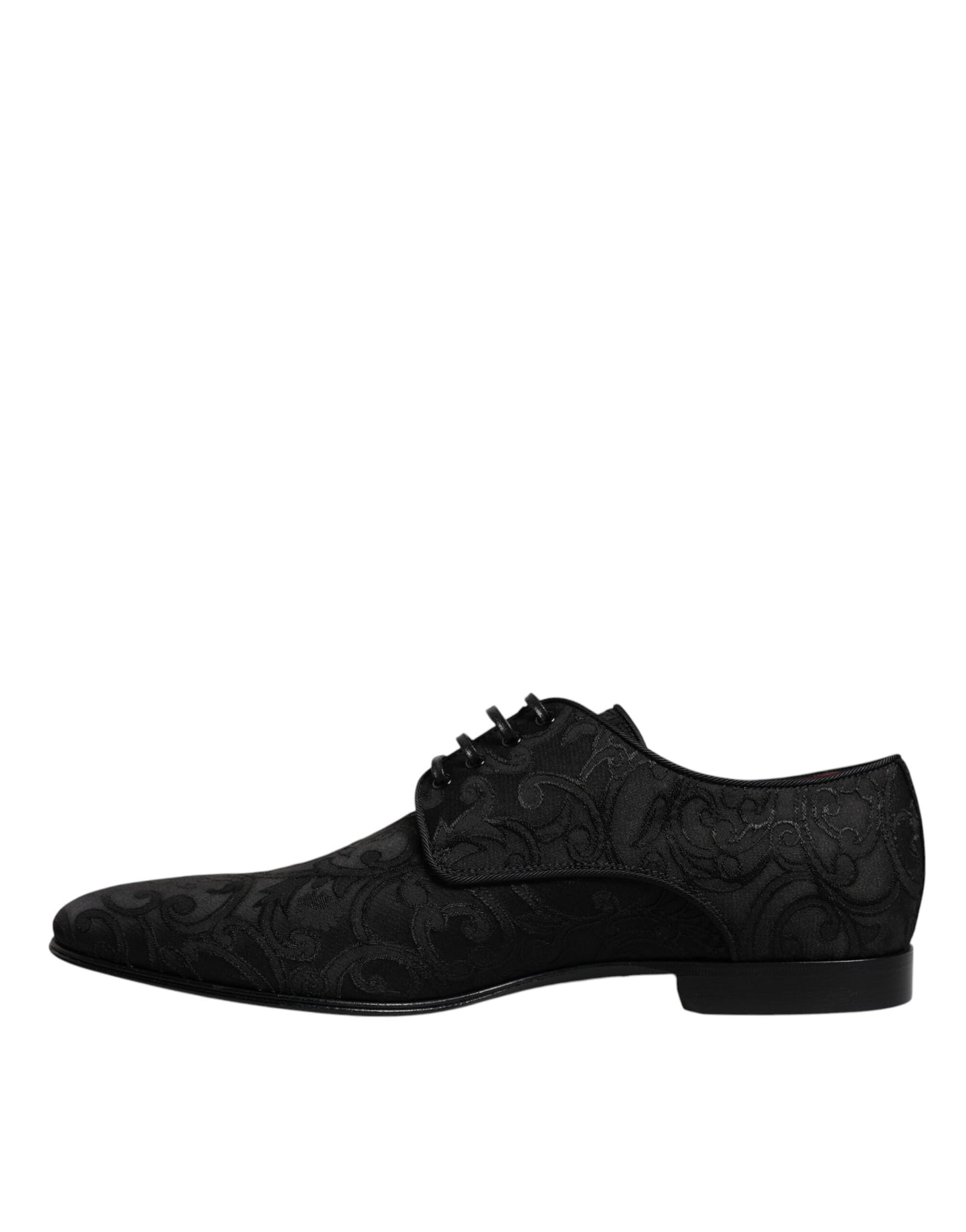 Dolce &amp; Gabbana Black Jacquard Lace Up Derby Dress Shoes