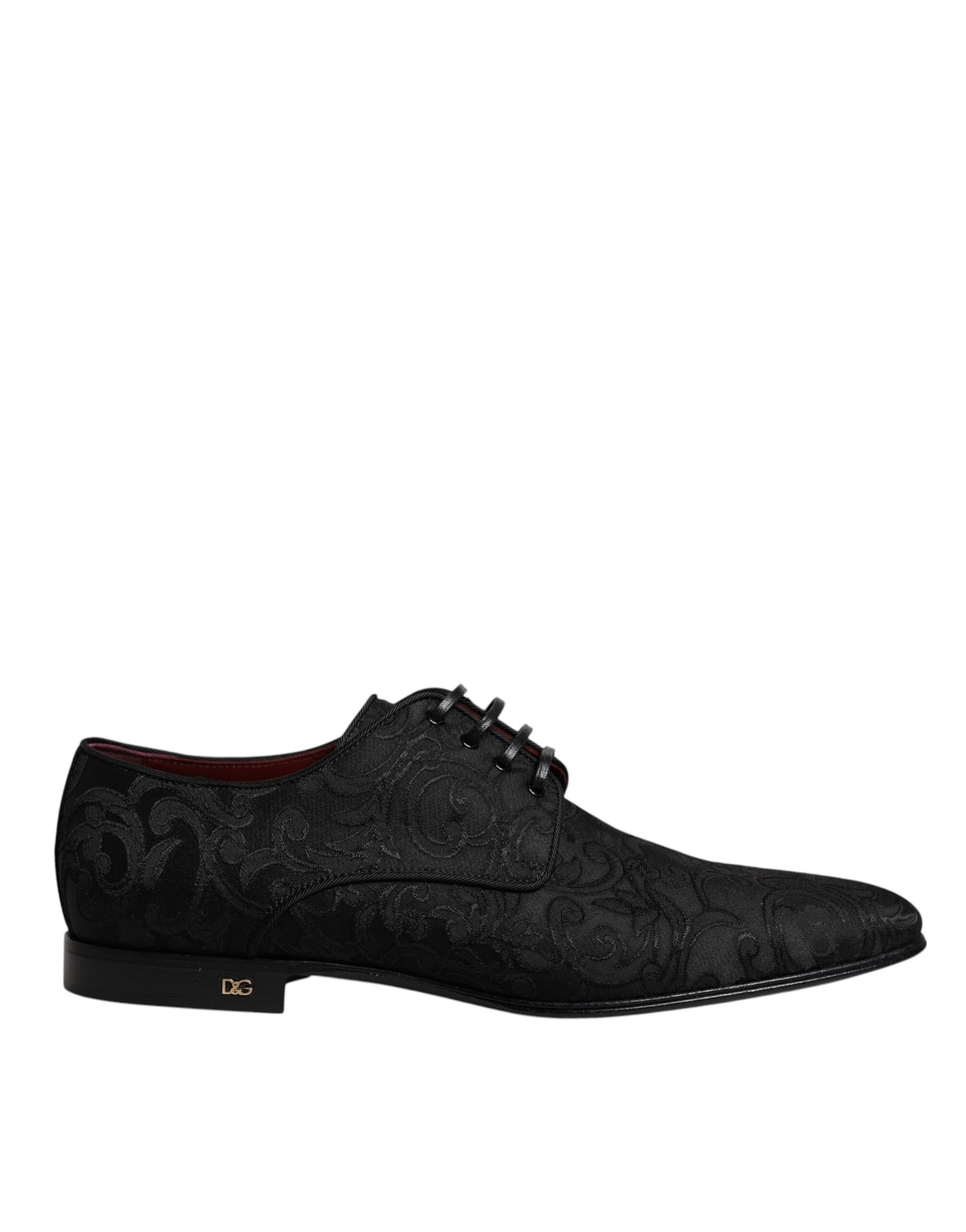Dolce &amp; Gabbana Black Jacquard Lace Up Derby Dress Shoes