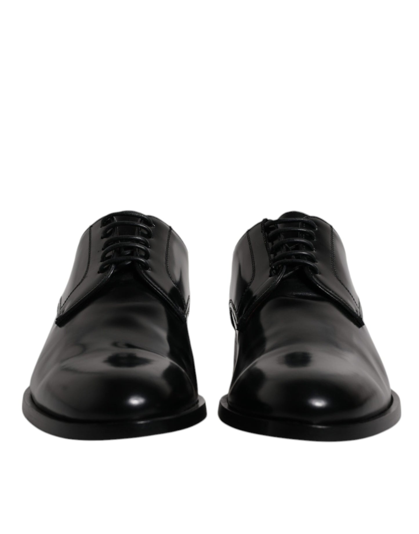 Dolce &amp; Gabbana Black Calfskin Leather Derby Lace Up Formal Dress Shoes