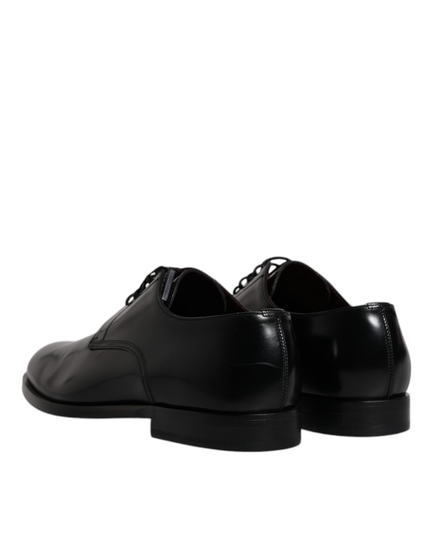 Dolce &amp; Gabbana Black Calfskin Leather Derby Lace Up Formal Dress Shoes