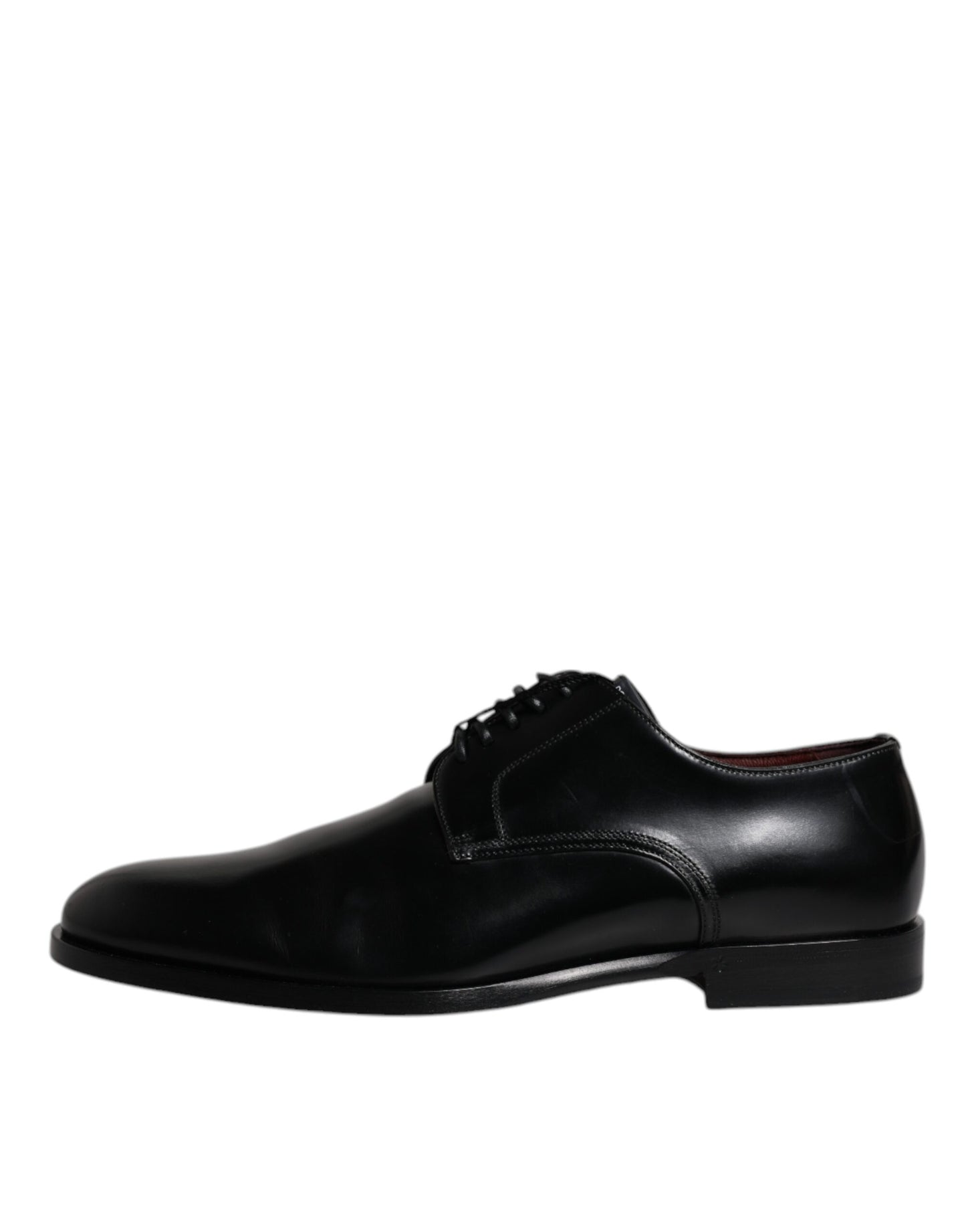 Dolce &amp; Gabbana Black Calfskin Leather Derby Lace Up Formal Dress Shoes