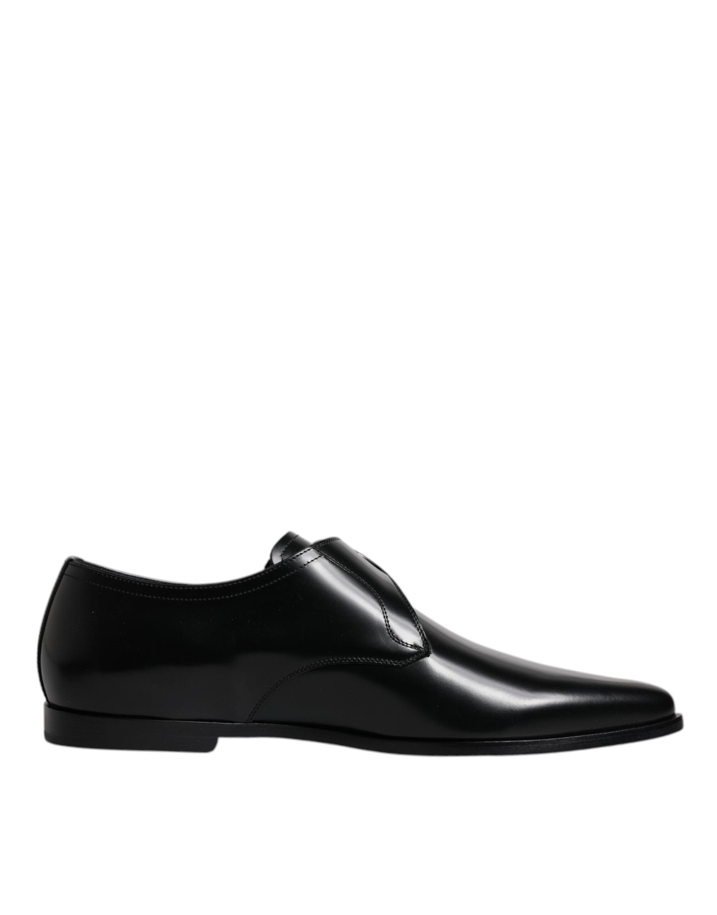 Dolce &amp; Gabbana Black Leather Monk Strap Derby Formal Shoes