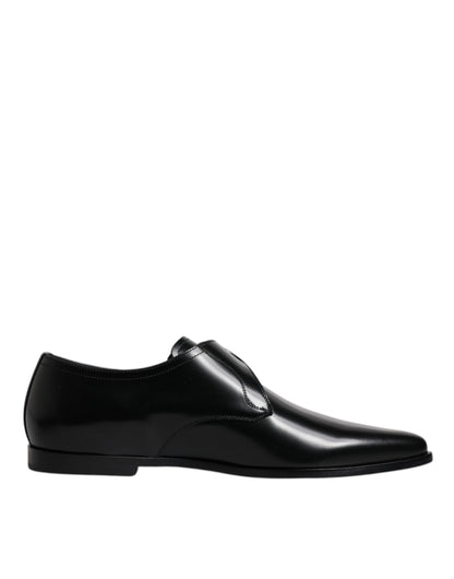 Dolce &amp; Gabbana Black Leather Monk Strap Derby Formal Shoes