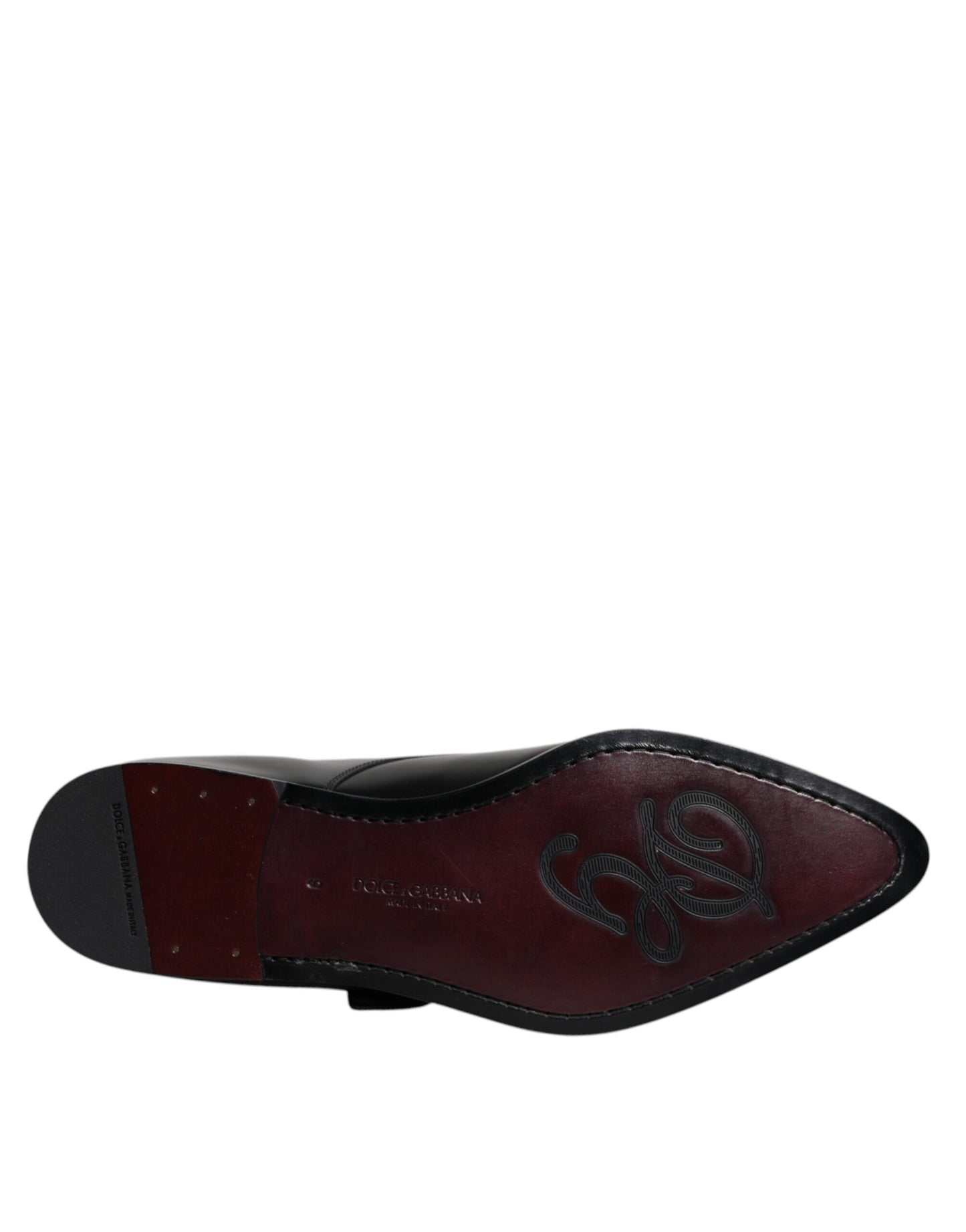 Dolce &amp; Gabbana Black Leather Monk Strap Derby Formal Shoes
