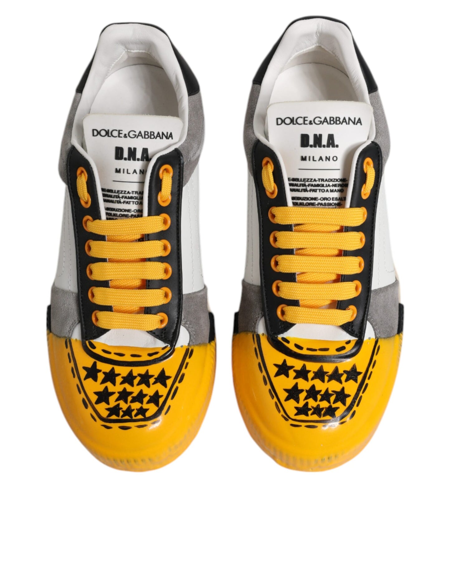 Dolce & Gabbana Multicolor Leather DNA Low Top Sneakers Shoes by Dolce & Gabbana
