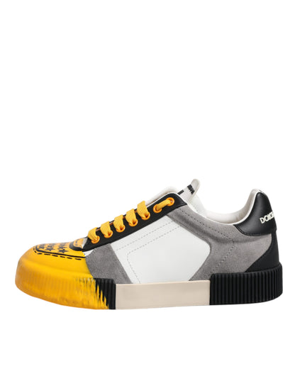 Dolce & Gabbana Multicolor Leather DNA Low Top Sneakers Shoes by Dolce & Gabbana