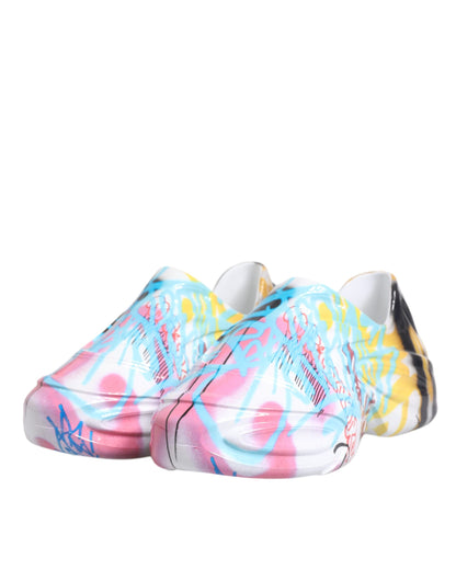 Dolce & Gabbana Multicolor Graffiti Daymaster Sneakers Shoes by Dolce & Gabbana