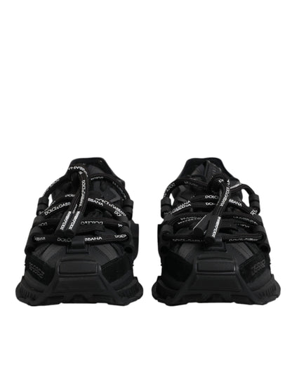 Dolce & Gabbana Black Low Top Space Lace Up Sneakers Shoes by Dolce & Gabbana