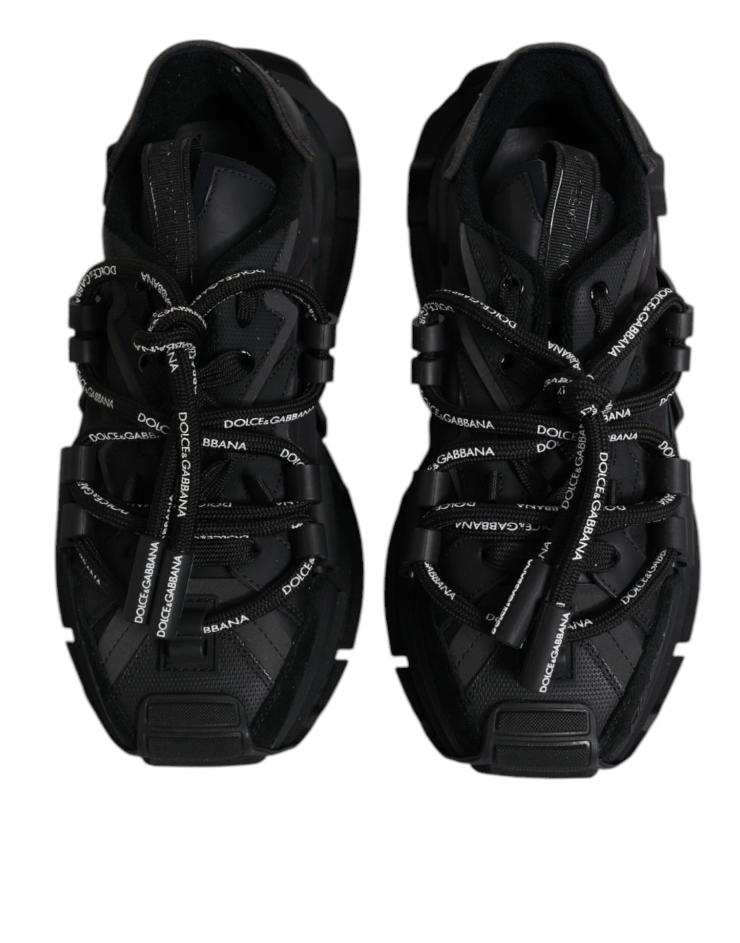 Dolce & Gabbana Black Low Top Space Lace Up Sneakers Shoes by Dolce & Gabbana