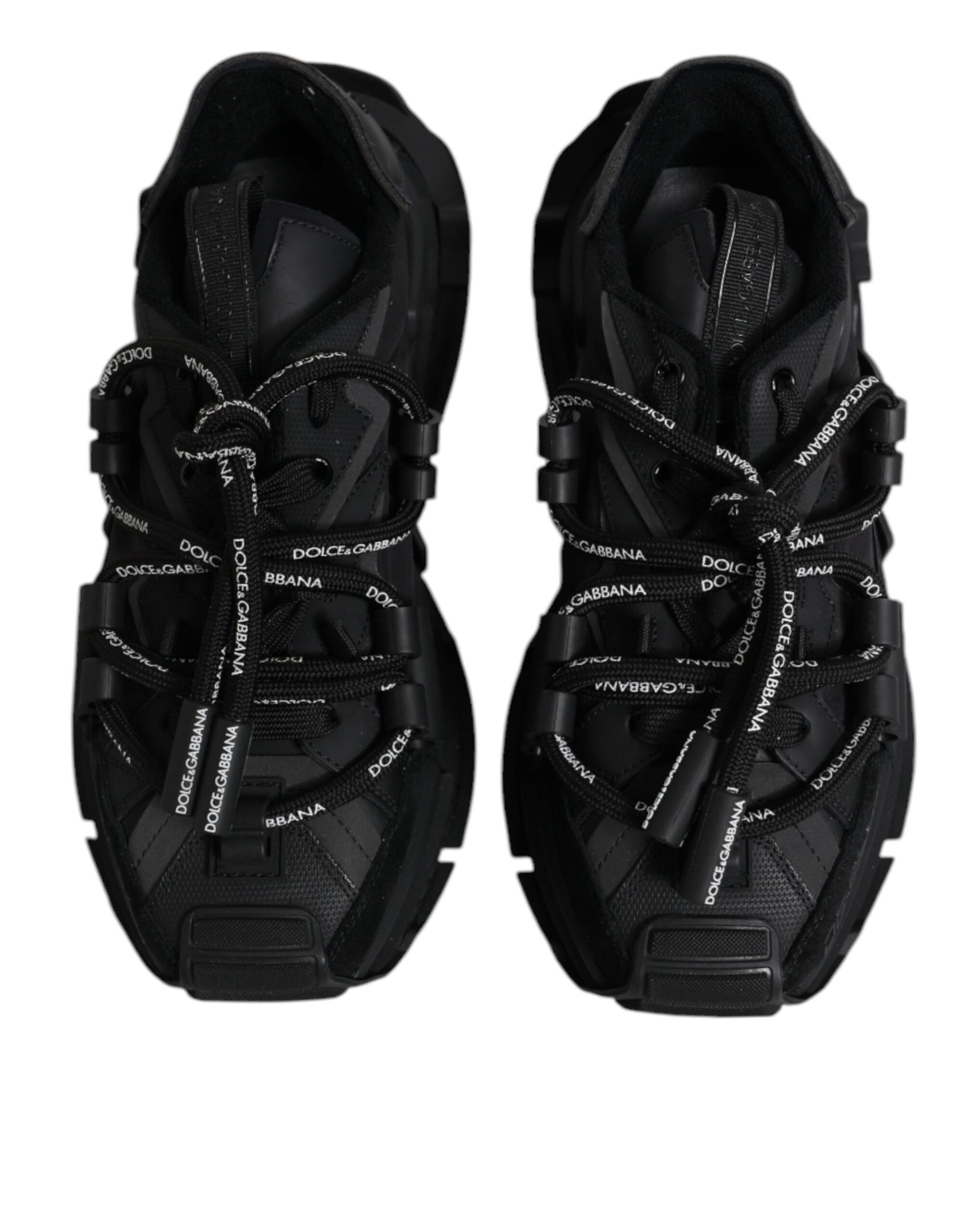 Dolce & Gabbana Black Low Top Space Lace Up Sneakers Shoes by Dolce & Gabbana