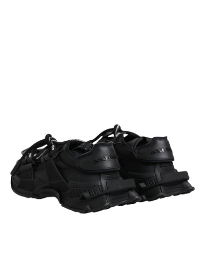 Dolce & Gabbana Black Low Top Space Lace Up Sneakers Shoes by Dolce & Gabbana