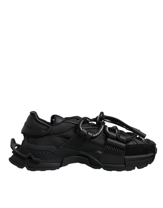 Dolce & Gabbana Black Low Top Space Lace Up Sneakers Shoes by Dolce & Gabbana
