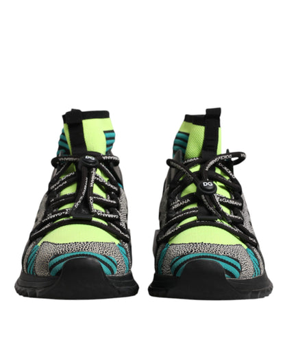 Dolce & Gabbana Multicolor Sorrento Logo Sneakers Socks Shoes by Dolce & Gabbana