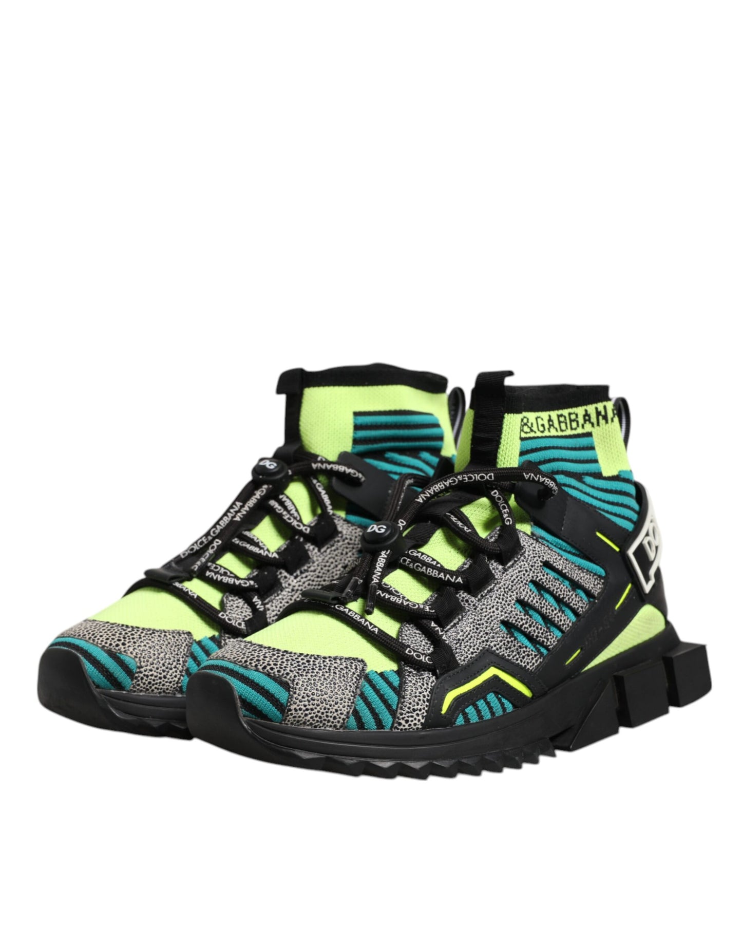 Dolce & Gabbana Multicolor Sorrento Logo Sneakers Socks Shoes by Dolce & Gabbana
