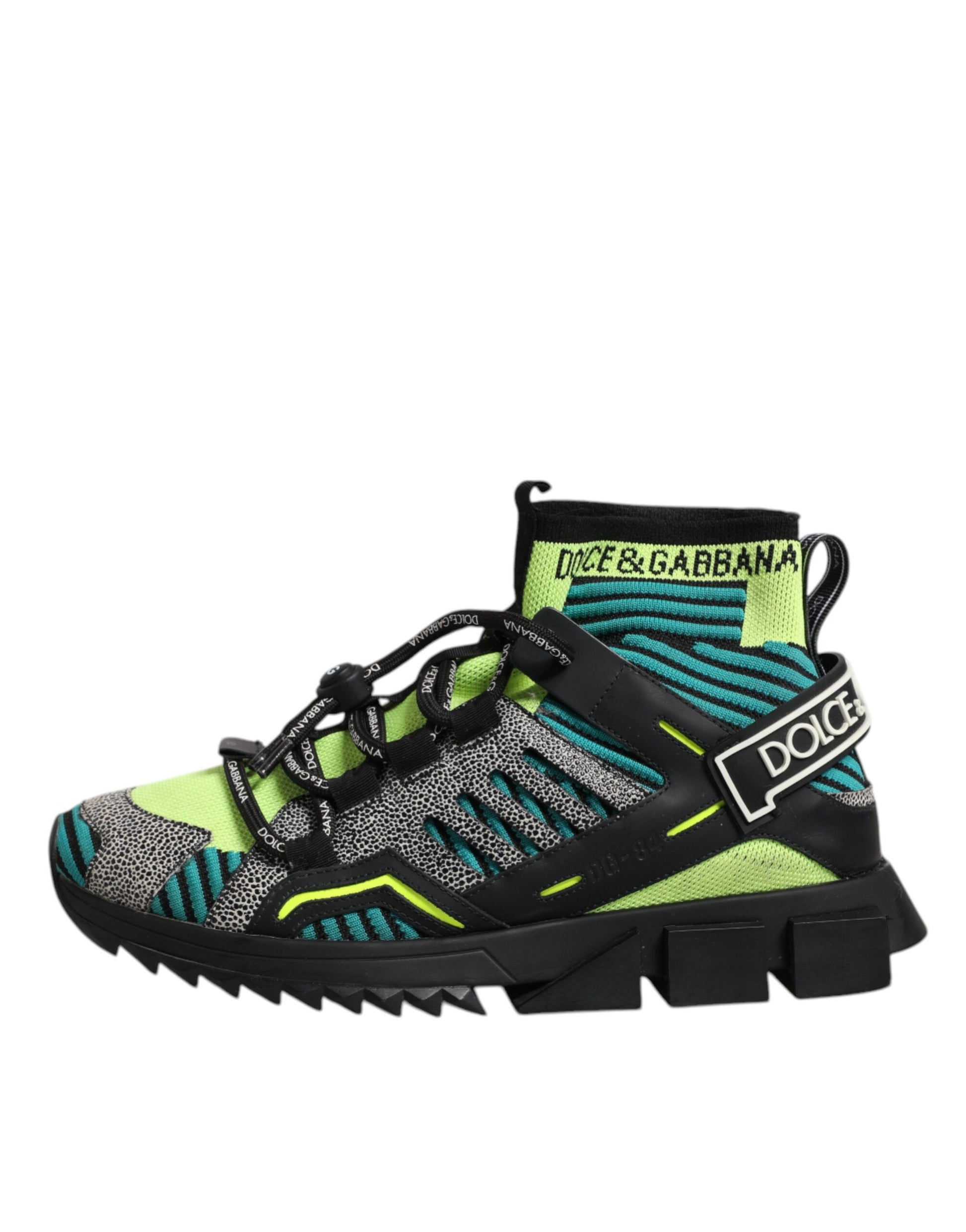 Dolce & Gabbana Multicolor Sorrento Logo Sneakers Socks Shoes by Dolce & Gabbana