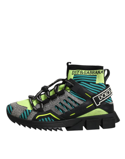 Dolce & Gabbana Multicolor Sorrento Logo Sneakers Socks Shoes by Dolce & Gabbana