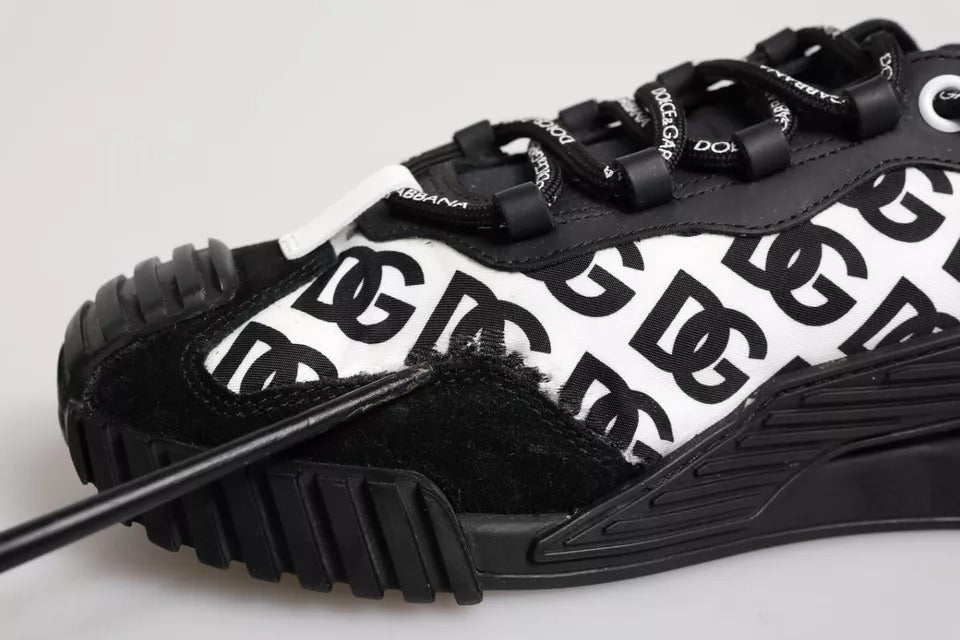 Dolce & Gabbana Black Logo Nylon Low Top NS1 Sneakers Shoes by Dolce & Gabbana