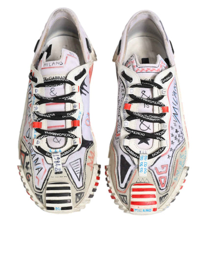 Dolce & Gabbana Multicolor Suede Fabric NS1 Sneakers Shoes by Dolce & Gabbana