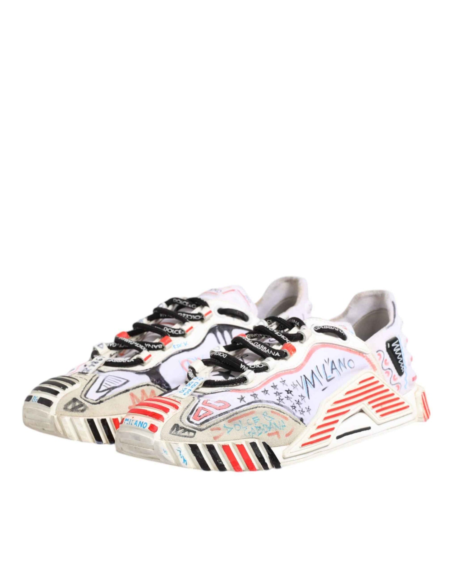 Dolce & Gabbana Multicolor Suede Fabric NS1 Sneakers Shoes by Dolce & Gabbana