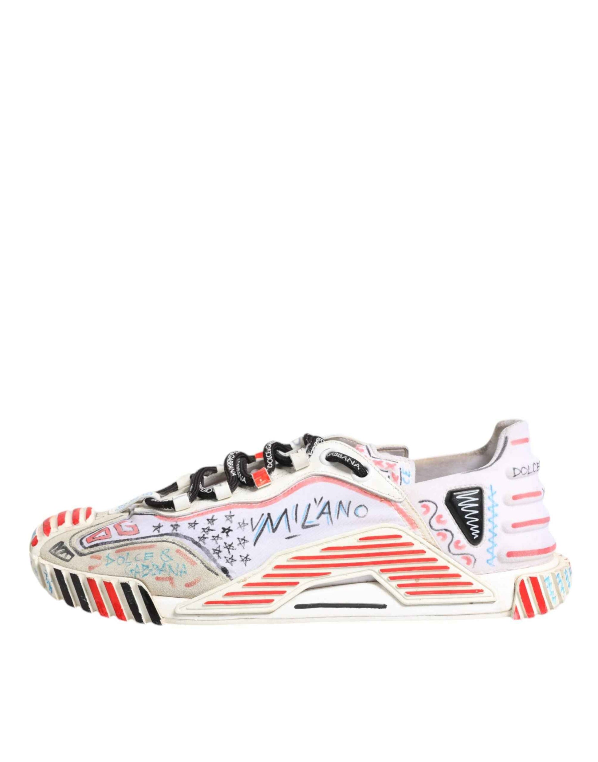 Dolce & Gabbana Multicolor Suede Fabric NS1 Sneakers Shoes by Dolce & Gabbana