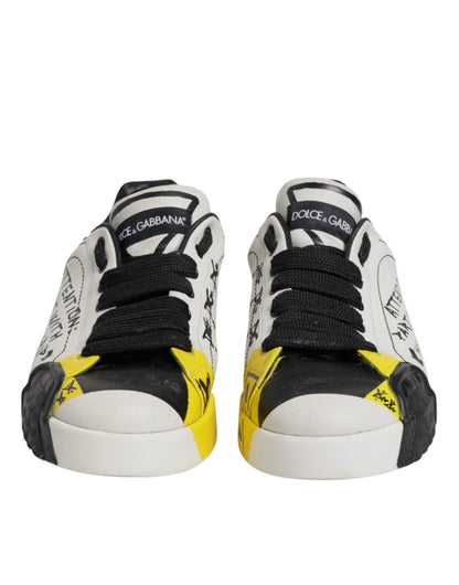 Dolce & Gabbana Multicolor Lettering Portofino Sneakers Shoes by Dolce & Gabbana