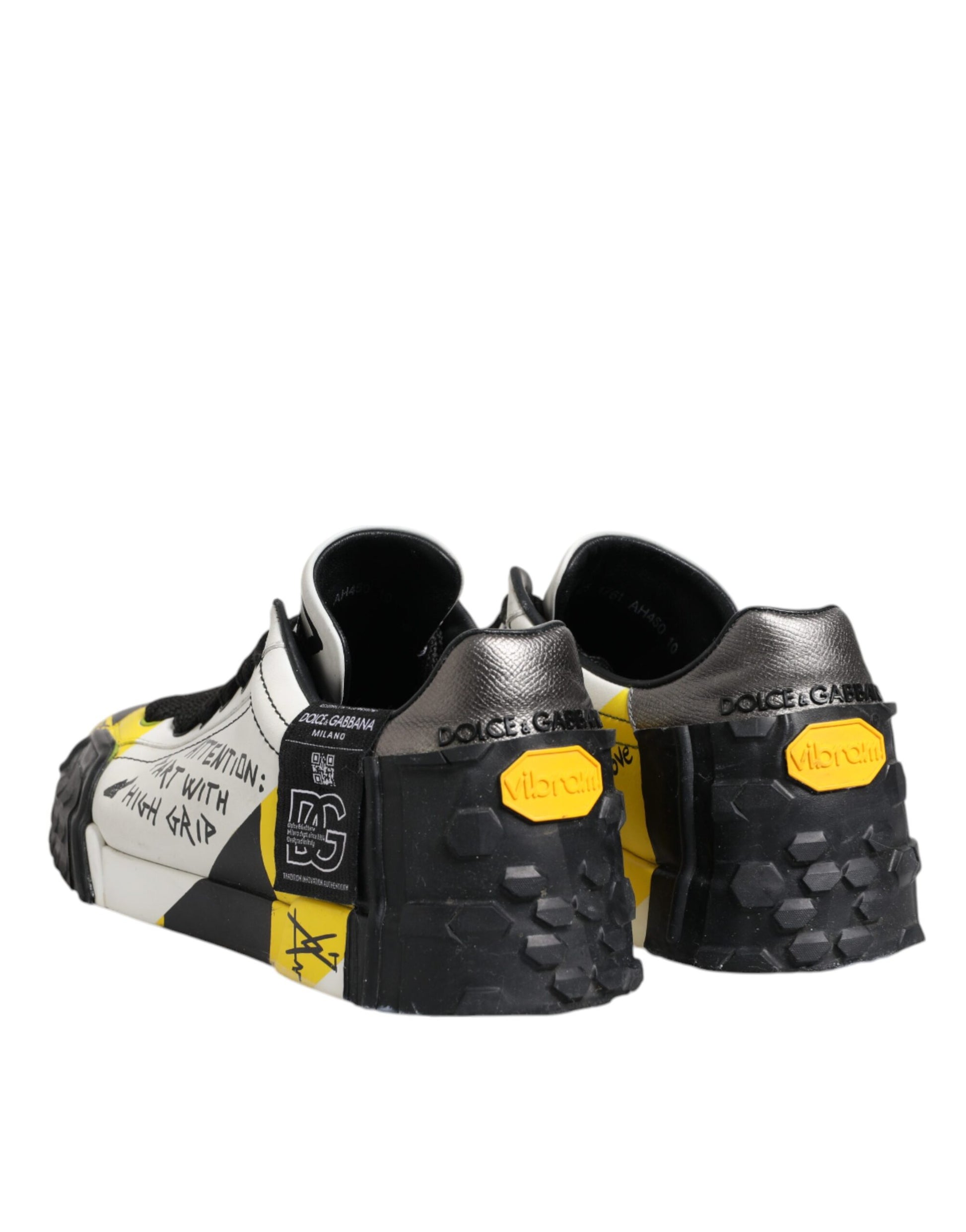 Dolce & Gabbana Multicolor Lettering Portofino Sneakers Shoes by Dolce & Gabbana